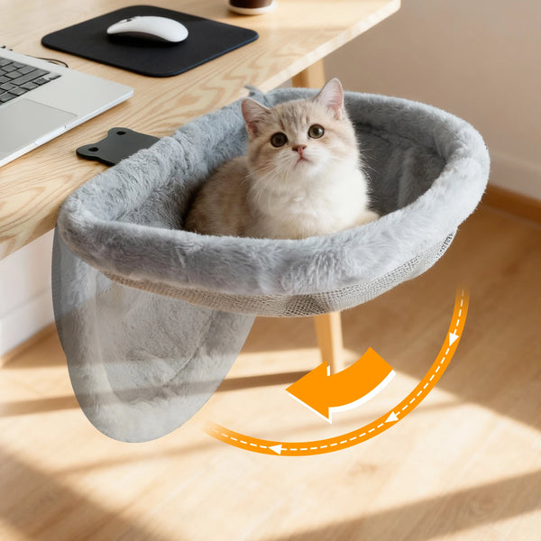 Hamaca de Escritorio para Gatos · Plegable en 1 Clic