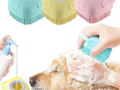 Guante de Baño Masajeador para Perros y Gatos — Silicona Suave | Limpieza + Masaje