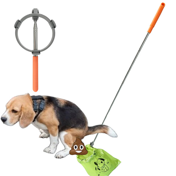 Recogedor de Cacas Telescópico para Perros — Mango Largo, Sin Agacharse, Plegable