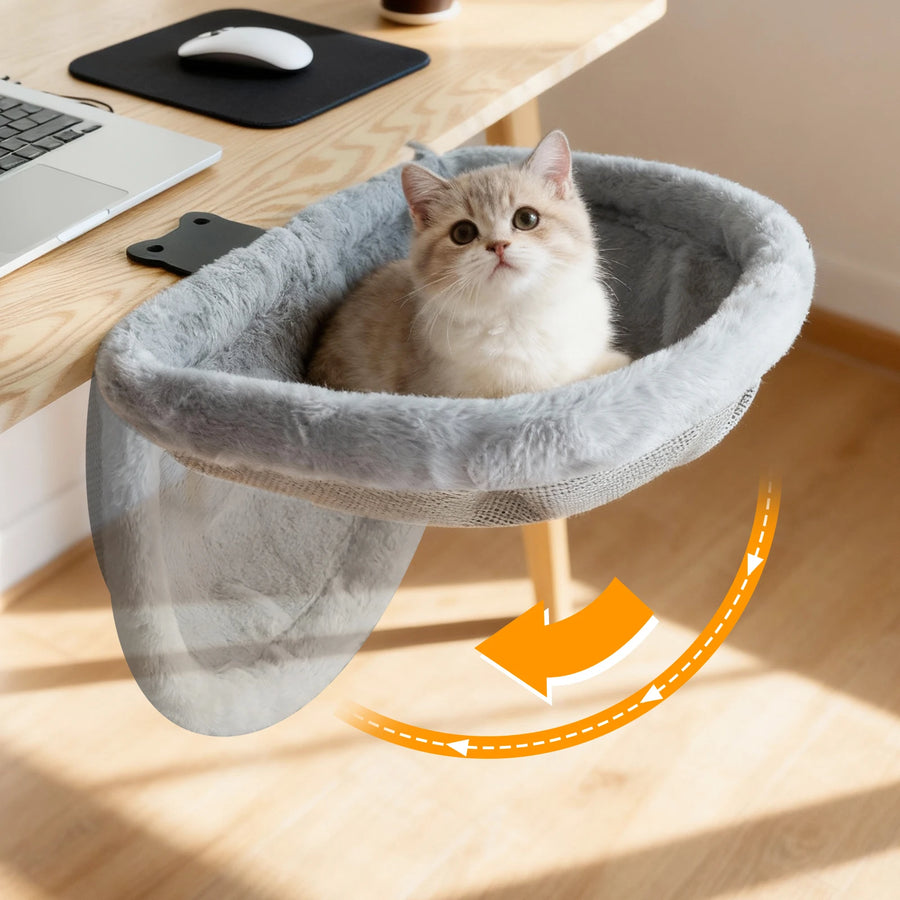 Hamaca de Escritorio para Gatos · Plegable en 1 Clic