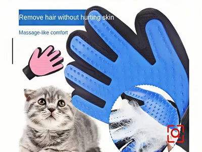 Guante Quitapelos para Perro y Gato — Masaje + Cepillo Deslanador de Silicona