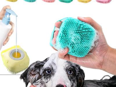 Guante de Baño Masajeador para Perros y Gatos — Silicona Suave | Limpieza + Masaje
