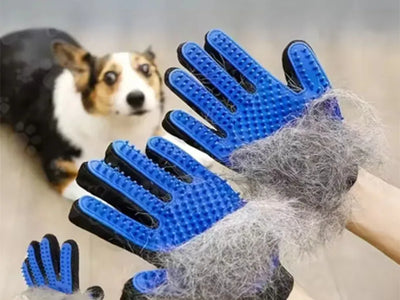 Guante Quitapelos para Perro y Gato — Masaje + Cepillo Deslanador de Silicona